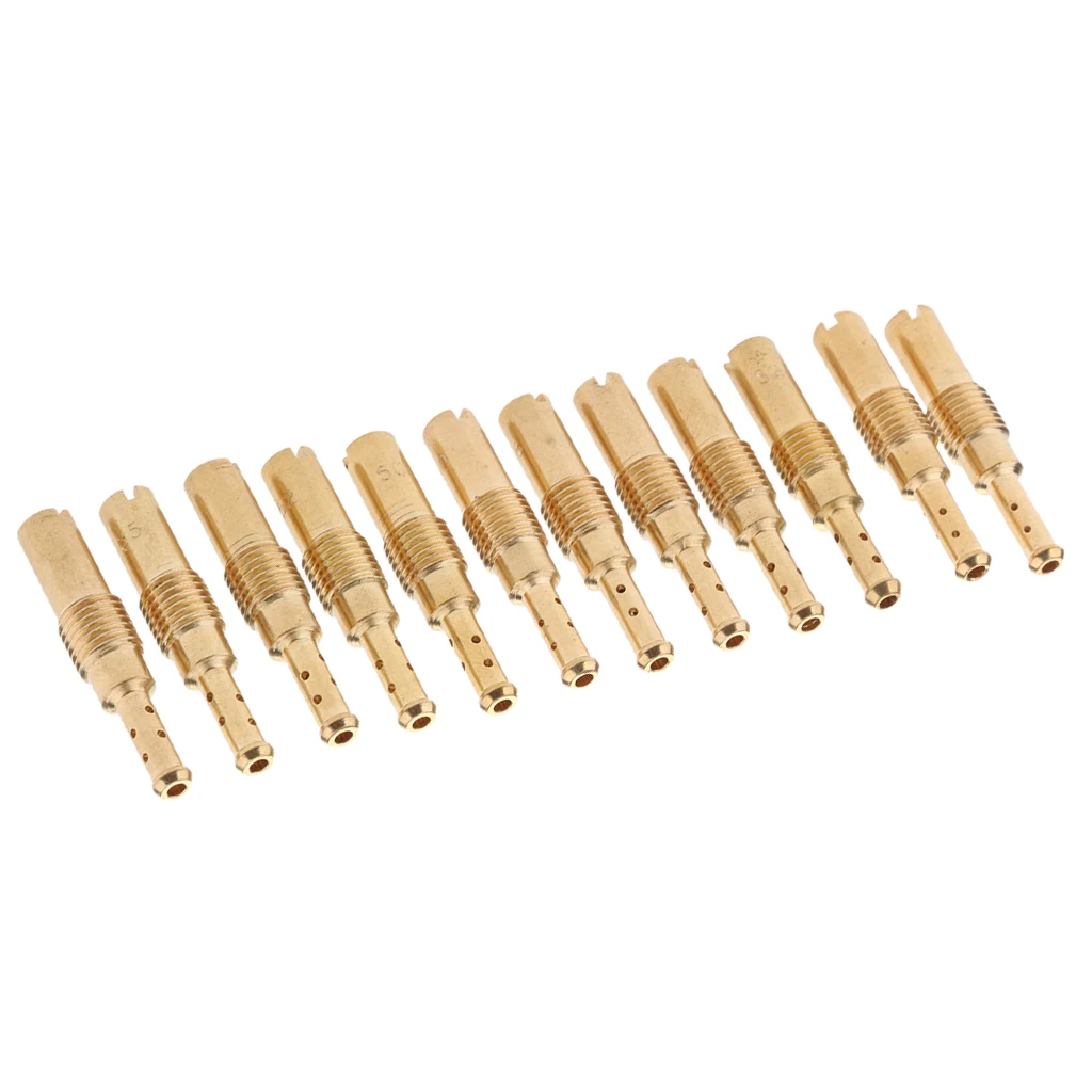 Carburetor Main Jet Set Gold 12pcs Slow Pilot Needle Kit for Chinese Scooter ATV Kart 125cc 150cc PWK CVK PE Type Carburetor