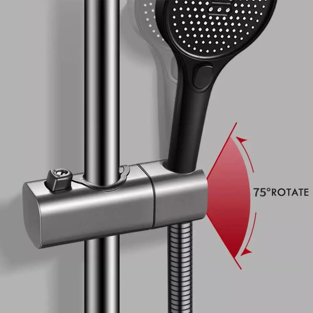 Round Pipe Shower Head Holder Rotatable Replacement Sprayer Fixed Base Adjustable Riser Rail Bracket Hardware Bath Accessories