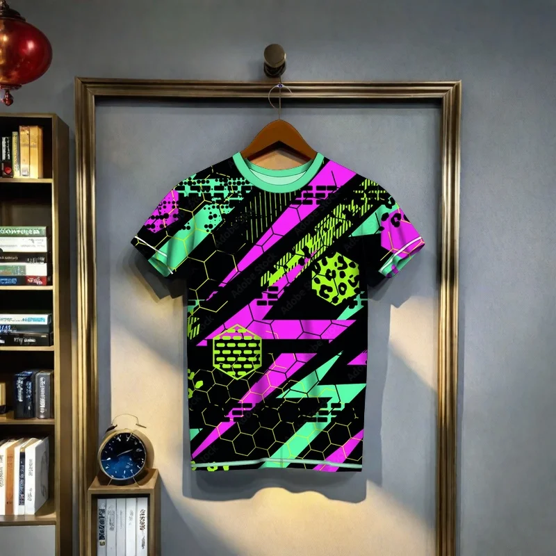 

Cyberpunk Style T-Shirt Fashion Men's Cool Short Sleeve Summer Quick Drying Top Personalized Street Motorcycle Quick Drying