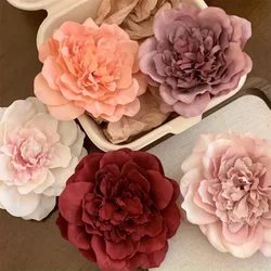 French Retro Red Rose Hair Clip Vintage Holiday Style Big Flower Bangs Side Clip Party Beach Hair Accessories for Women Hairpins