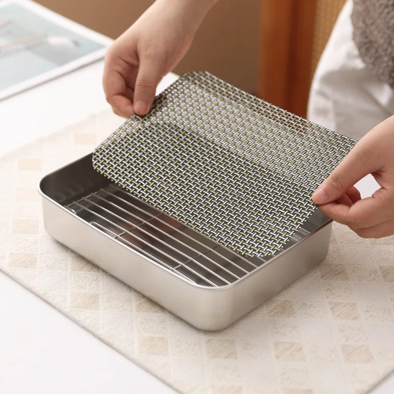Thickened Stainless‑Steel Serving Tray, Water‑Storage Drip Plate, Compact Dry‑Brew for Household Office Desktop Drinking