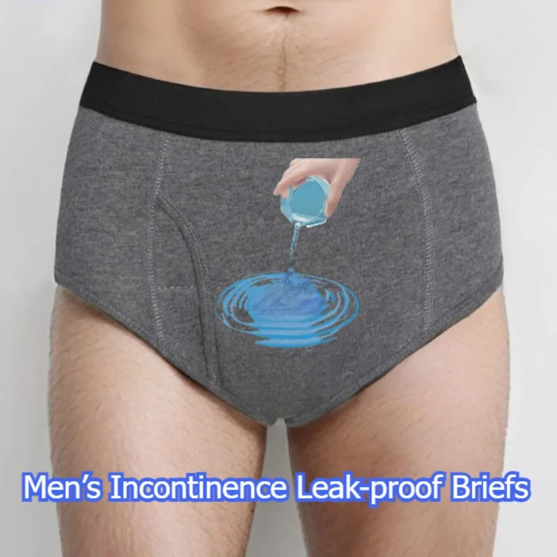 Męska bielizna inkontynencyjna oddychająca, zapobiegająca przeciekaniu, majtki dla starszych mężczyzn, chłonna bielizna odporna na moczenie, wygodna, nadająca się do prania.
