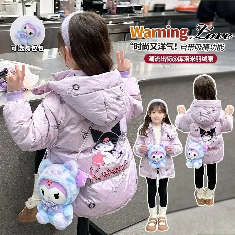 Girly Heart Sanrio Ins Anime Fashion Kawaii Warm Long Sleeve Coat Cute Cartoon Y2k Soft Jacket Clothing Gifts for Kids