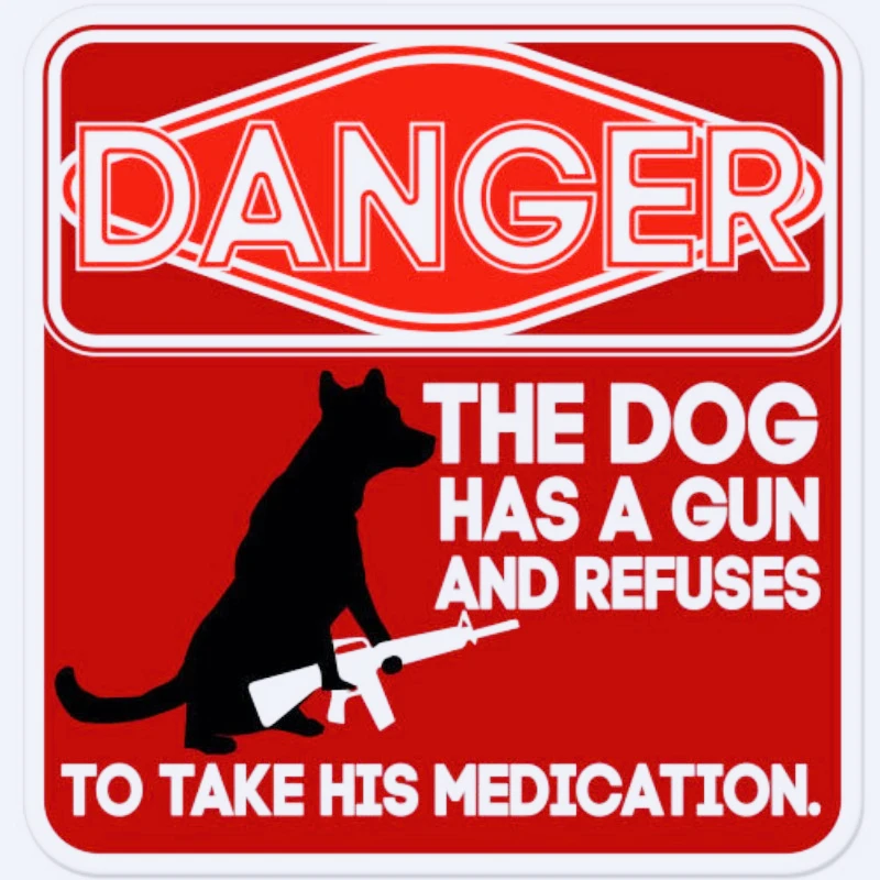 

Car stickers FOR Danger The Dog Has A Gun Warning Danger Funny car bumper sticker decal 15cm PVC KK