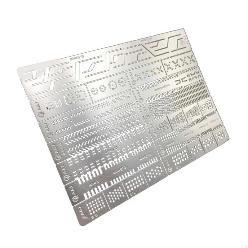 P82E Versatility 12 In 1 Scribes Line Templates Ruler Carving Auxiliary Ruler For Detailed Model Crafting Repairing Tool