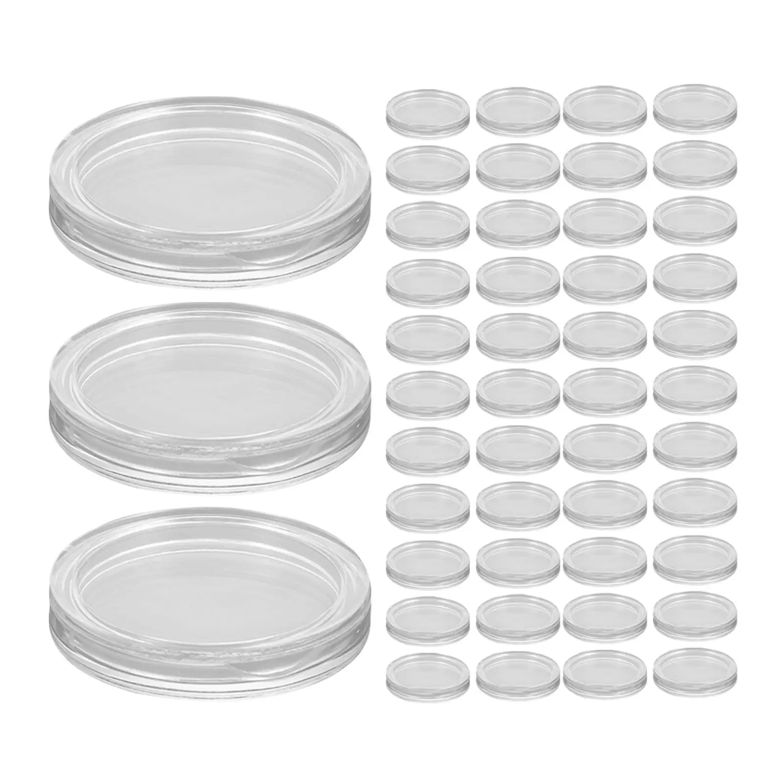 100 Unidades de Cajas Redondas Transparentes de Acrílico para Monedas, Cápsulas de 27 mm, Herméticas, para Coleccionistas, Almacenamiento de Medallas y Fichas