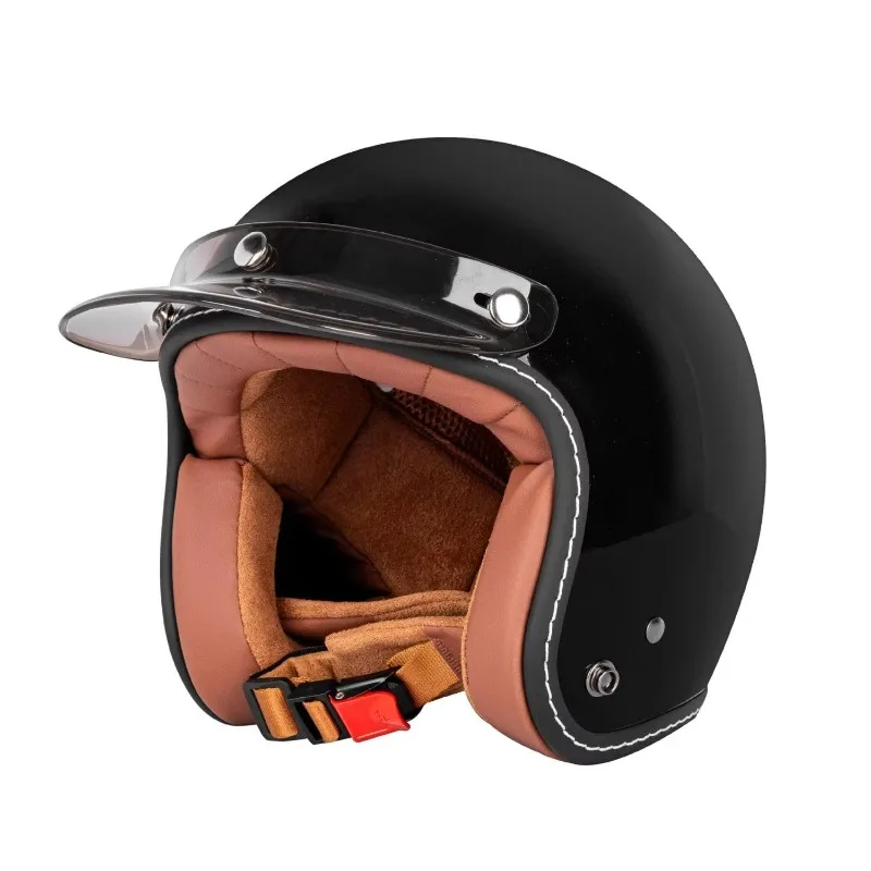 Retro Semi-open Motorcycle Helmet Cross-country Motorcycle Accessories Motorcycle Helmet 3/4 Retro Helmet Four Seasons Universal