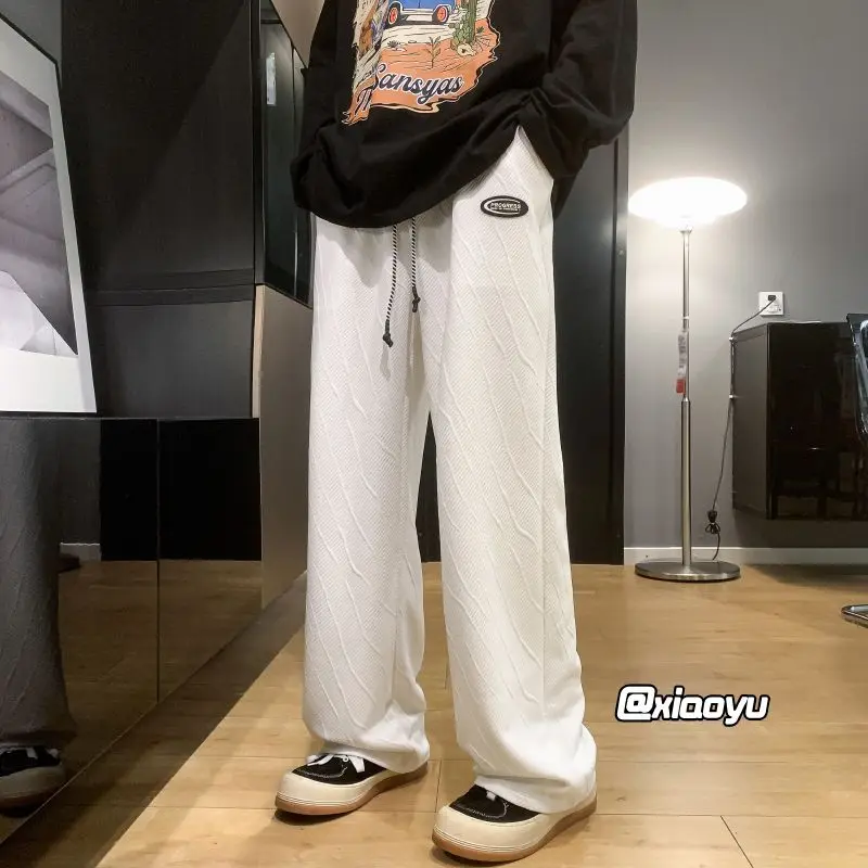 

Осень-зима, большой размер 300, мужские повседневные брюки в полоску, модный бренд, драпированные свободные прямые спортивные штаны Haome