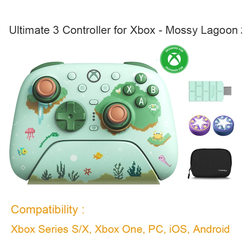 8BitDo Ultimate 3 draadloze controller voor Xbox Series S/X, pc, Android, Apple, TMR-joysticks, gamepad met een pollingfrequentie van 1000 Hz.