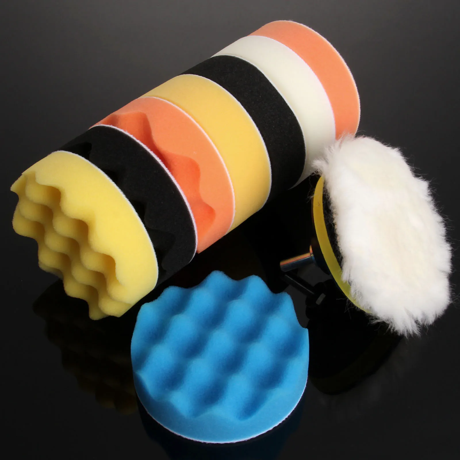 

Yetaha 11 шт. 3/4/5/6/7 дюймов полировка воском полировка губка комплект полировщик автомобиля + адаптер с резьбой M10 M14 автомойка полировка колеса