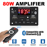Bluetooth 5.0 MP3 Decoder Board 2*40W 80W Amplifier Audio Player 12V DIY MP3 Player Car FM Radio Module TF USB Mic Record Call