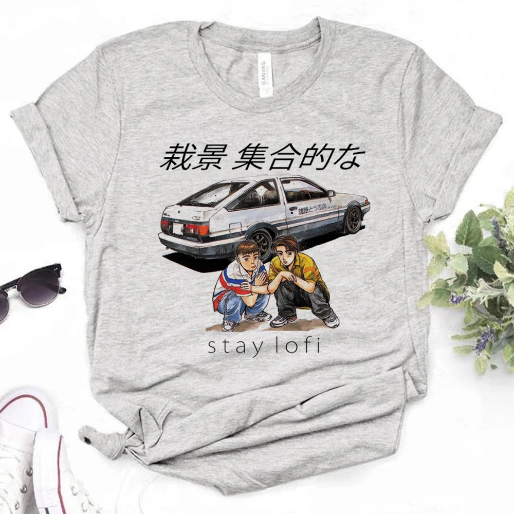 

Initial d t shirt women funny graphic comic top girl graphic comic clothing