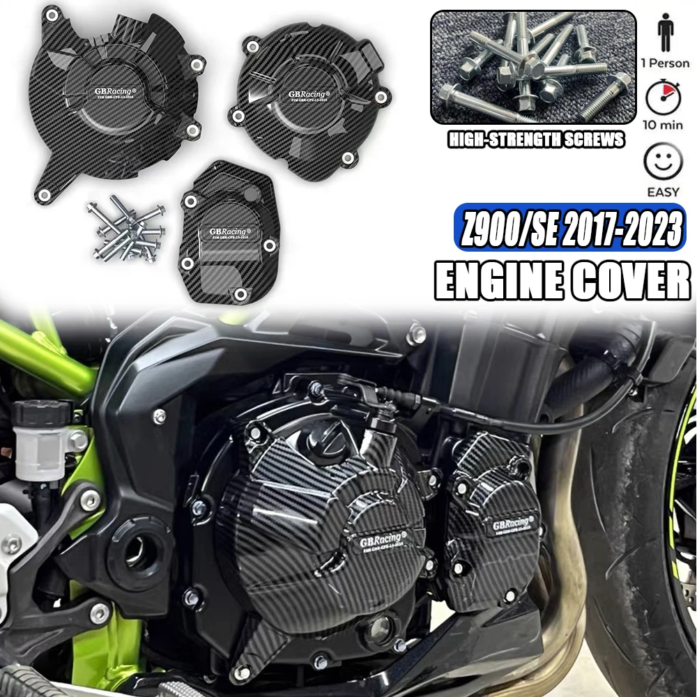 Étui de protection de couvercle de moteur, protecteurs de couvercle de moteur, Z900 Hurcycles, KAWASAKI Z900 2017-2024 2018 2019 2020 21 Z900SE 2024