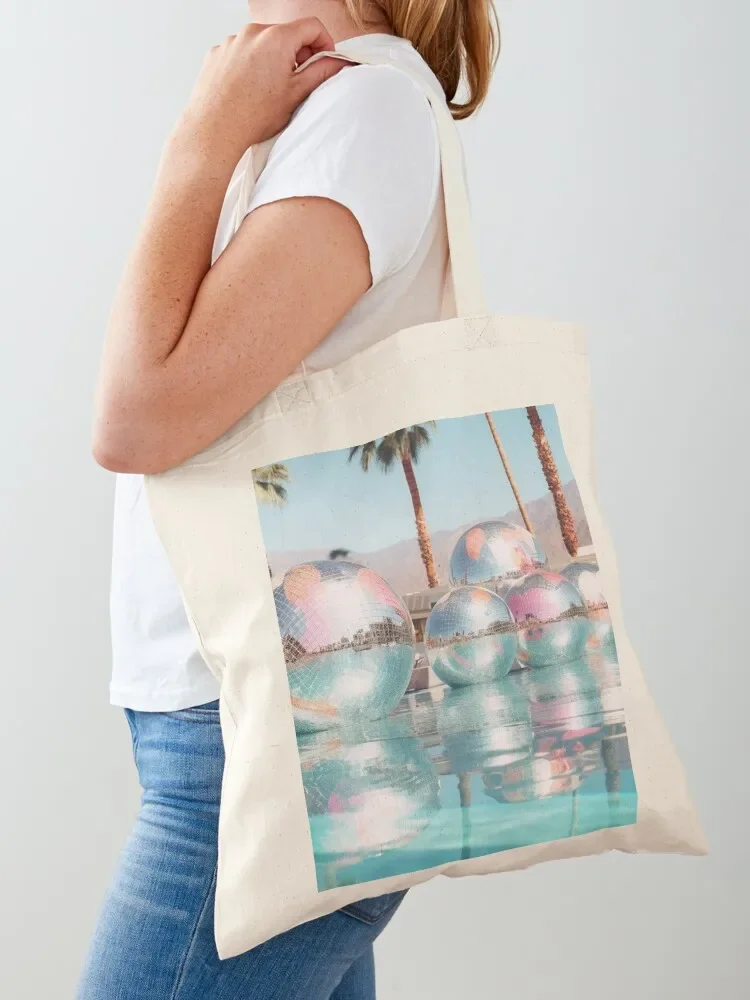 Bolso de mano para fiesta en la piscina, bolso de lona personalizado, bolso plegable para supermercado, bolso de compras para mujer
