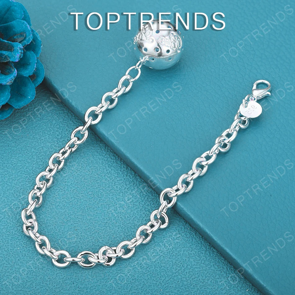 

Оптовая продажа: Модный браслет из стерлингового серебра 925 пробы с полыми шариками для мужчин и женщин, аксессуар для вечеринок, подарок на день рождения, Рождество