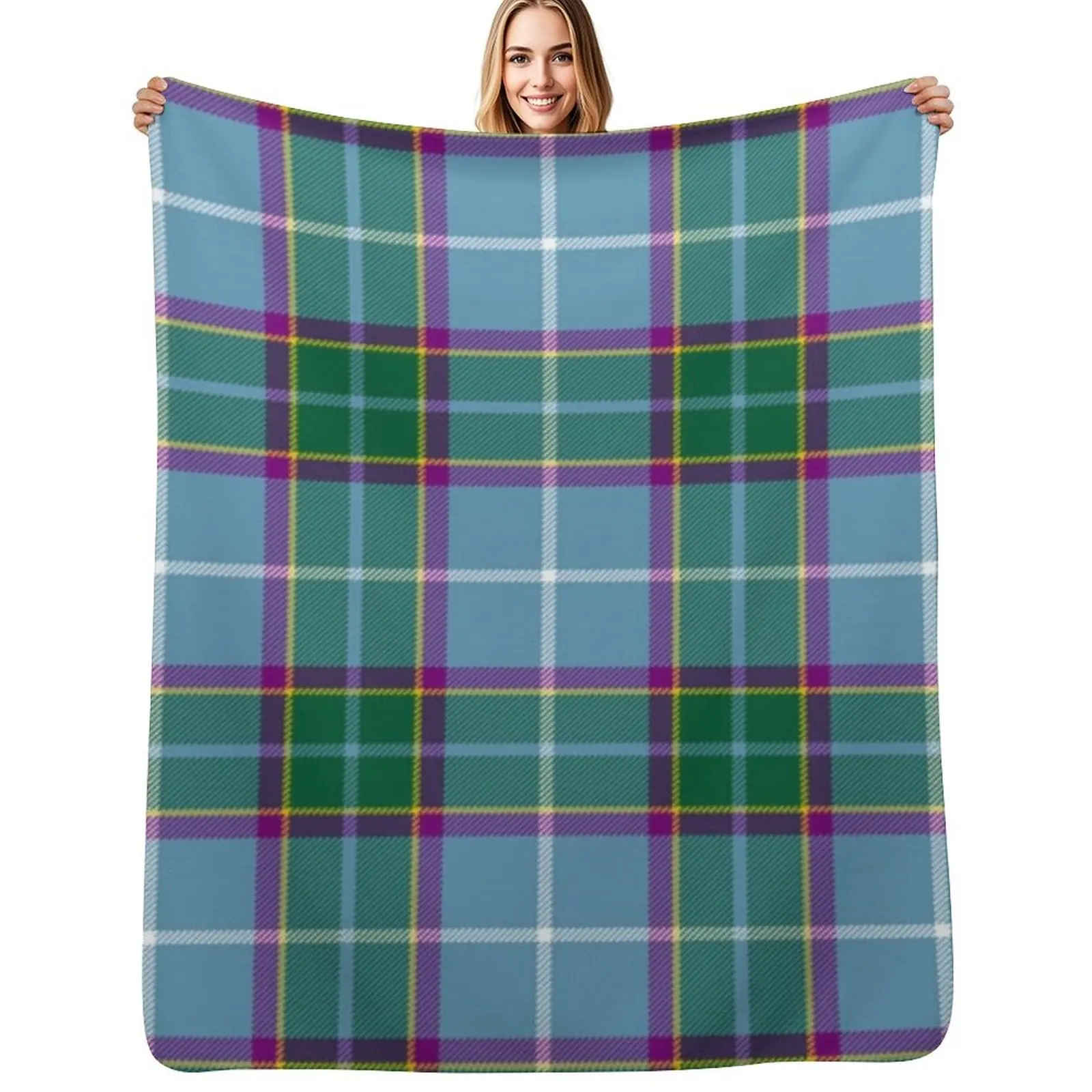 

Manx Tartan Throw Blanket Flannel Winter beds Large Multi-Purpose Blankets