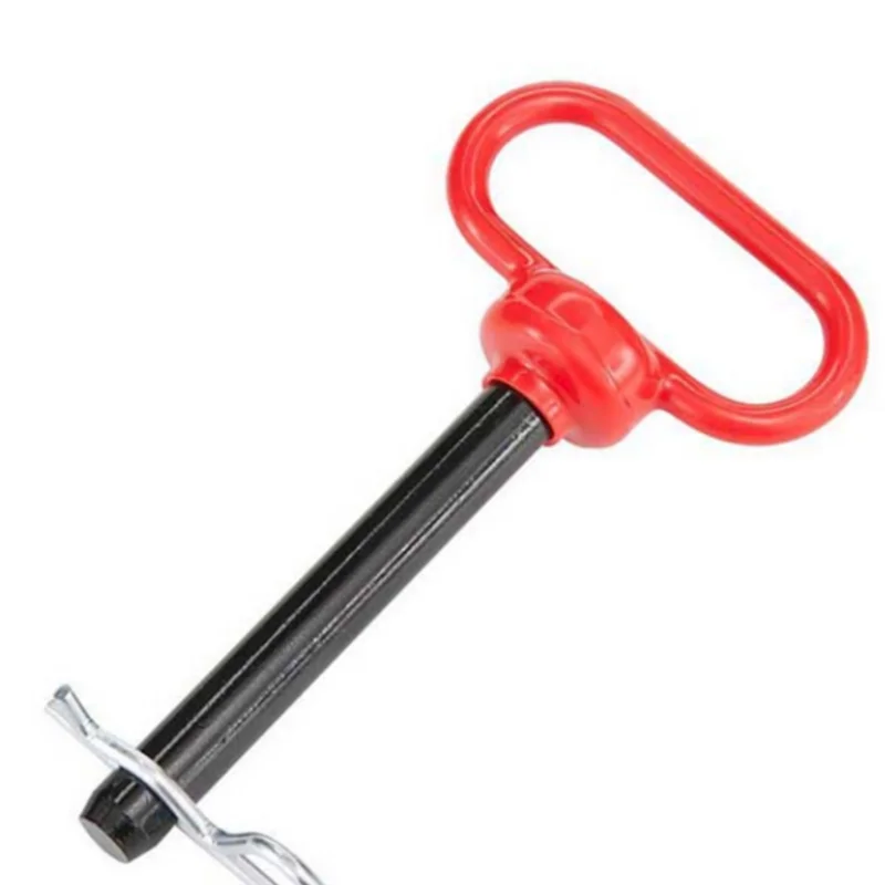 Conjunto de pinos de reboque (2 peças), pino e clipe de engate de reboque resistente, 1/2 "x 4" revestido de borracha com alças vermelhas para tratores, caminhões, rv