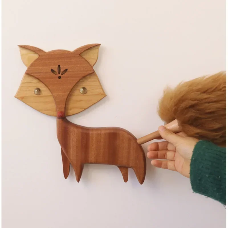 Simple Nordic Dust Wiper Solid Wood Animal Dust Sweeping Tool Wall Decoration Cleaning Duster Household Cleaning Feature Duster