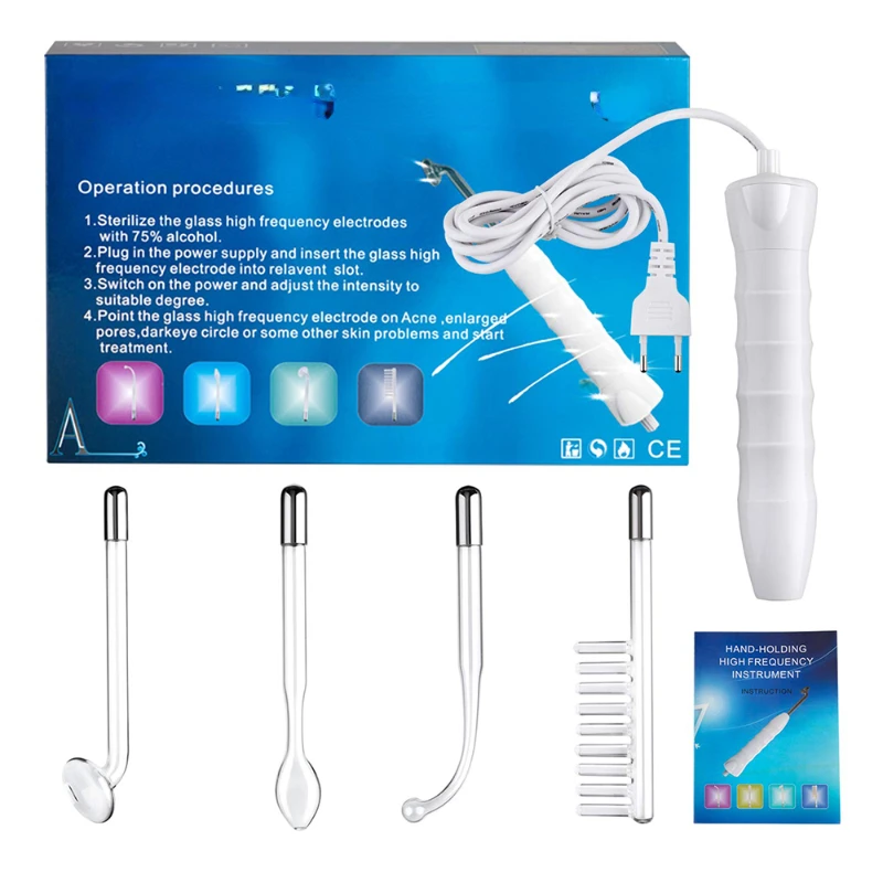 Facial Machine Electrotherapy Wand Glass Tube Skin Tightening Device Beauty Products Anti Wrinkle Face Clean