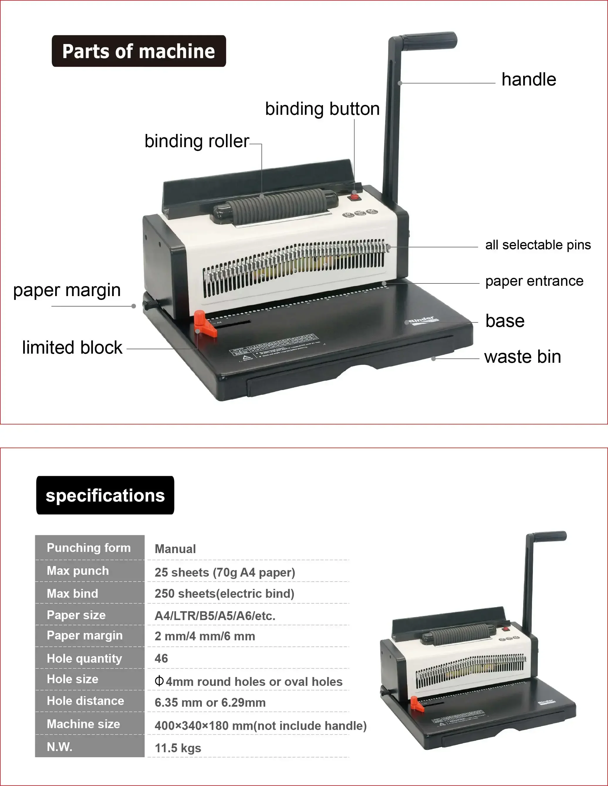 CY9028A mini manual punch elektrik mengikat cof mini mesin pengikat kumparan untuk 25 lembar 70g kertas dengan mesin pengikat buku cepat