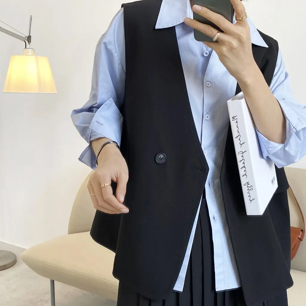 

Zhi Canxi Women's Sleeveless Jacket Loose Casual Profile Suit Vest Fashionable Private Label 5126