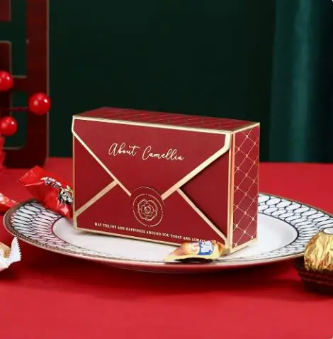 Nouvelle boîte cadeau en papier style enveloppe, boîte à bonbons de mariage, boîtes d'emballage pour chocolats, cadeaux de mariage pour les invités, décoration d'anniversaire