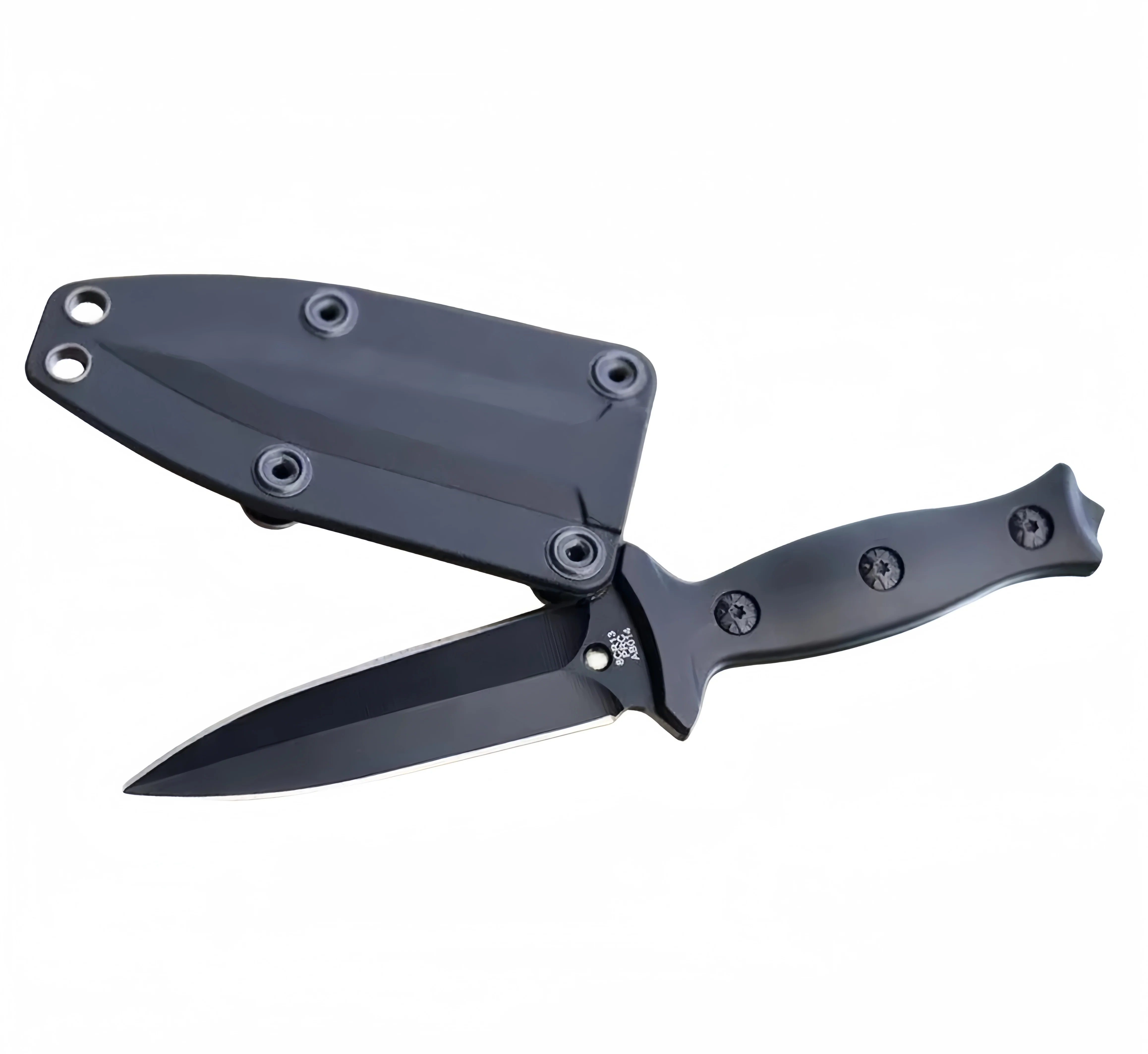 Tactical Fixed Knife Black Stainless Steel Blade ABS Handle with Kydex Sheath EDC Outdoor Knives Hunting Camping Pocket Tool