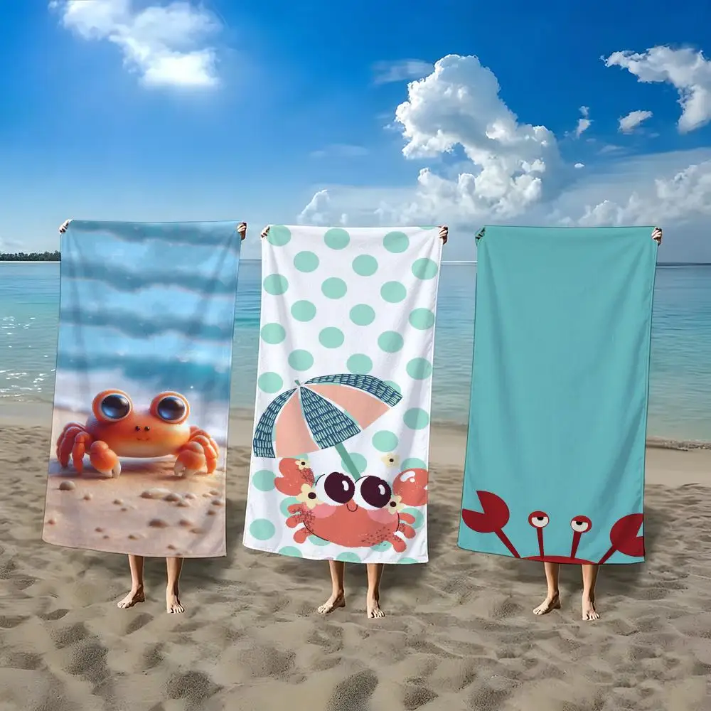 Cartoon Figure CUTE Crab Towel ultra-fine fiber quick drying absorbent bath towel, outdoor swimming sports towel