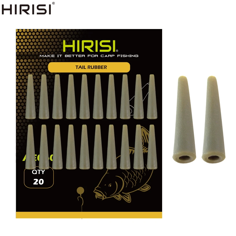 Hirisi 20pcs Carp Fishing Terminal Tackle Tail Rubber Sleeves Cone Fishing Lead Clips Carp Fishing Accessories AE060