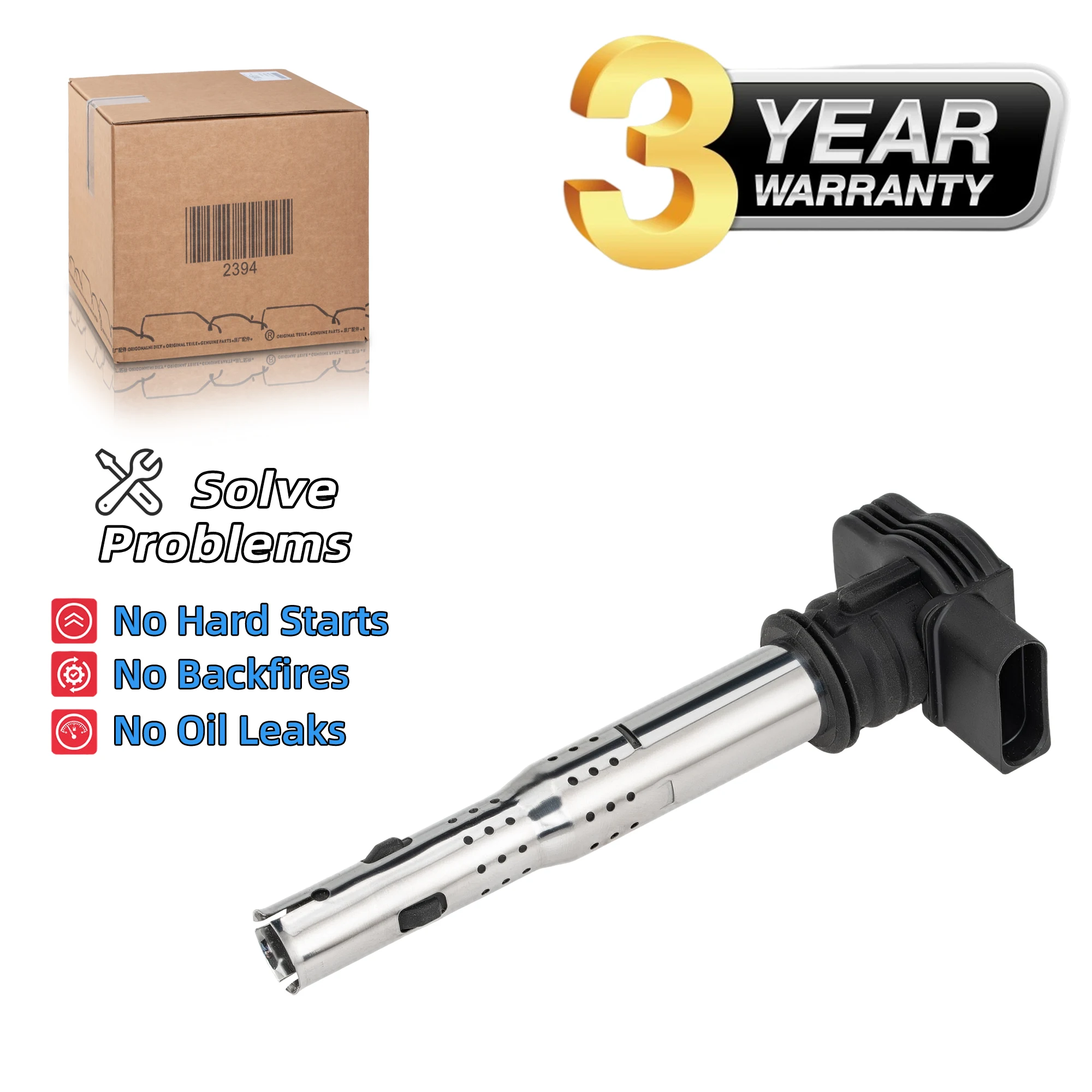 

07K905715F OEM Ignition Coil For AUDI A1,A3 8P,A4 B7/B8,A5 8T/8F,A6 C6/C7/A8 D4,Q3,Q5,R8,TT/VW CC B7,Golf,Jetta,Passat B6,Tiguan