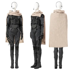 2024 New Female Arrakis Aka Dune Cosplay Costume Chani Costume Armor Suit with Vest Jumpsuit Cape Halloween Outfit