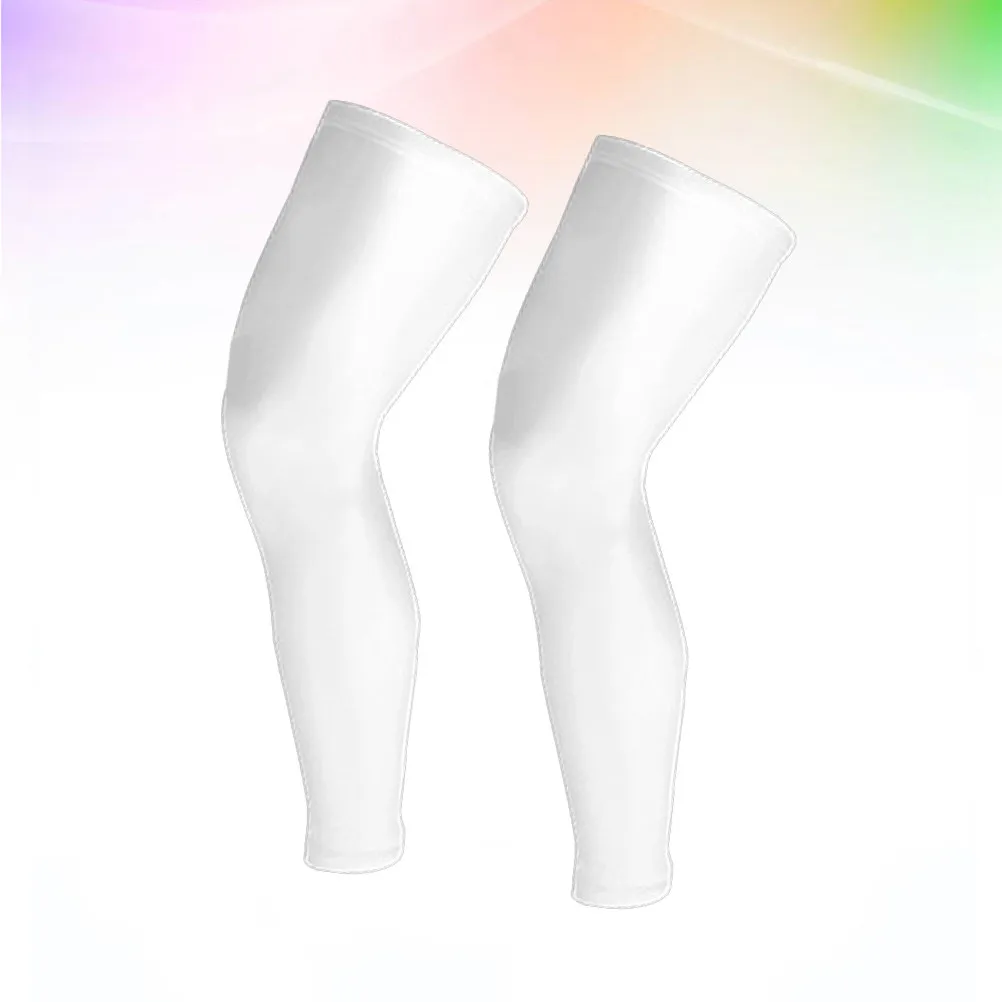 Knee Support Compression Leg Sleeve Ankle Socks for Sports Running Knee Brace for Injury Recovery Size M White