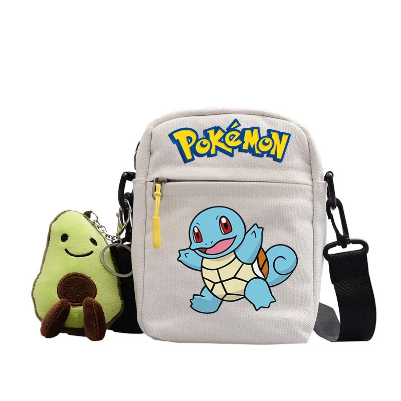 Pokemon Shoulder Bag Pikachu Gengar Crossbody Avocado Schoolbag Girl Boy Cartoon Printed Satchel Messager Bag Kids Birthday Gift