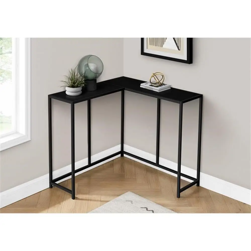 Black Metal Console Table Narrow Entryway Corner Living Room Bedroom Laminate, Customized