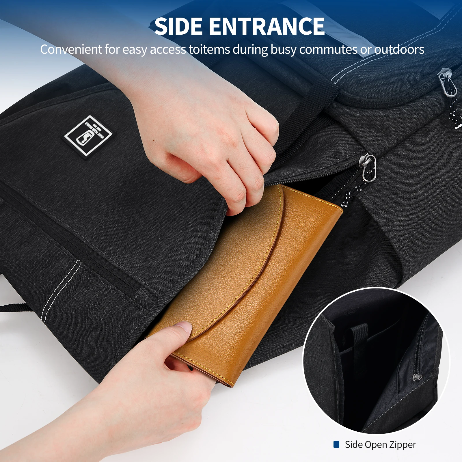 حقيبة ظهر كاجوال للجنسين بتصميم عصري ومريح من OIWAS مناسبة للمدرسة والسفر في الهواء الطلق بسعة كبيرة مقاومة للماء