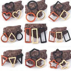 10Pcs Fashion European Style Earrings Charms Frame DIY Resin Tray Epoxy UV Connectors Wood Earrings Jewelry Making Supplies