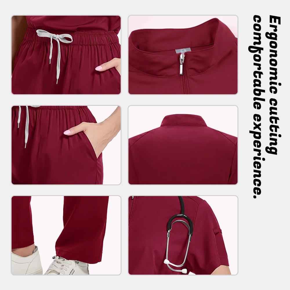 Precio al por mayor, ropa de trabajo clínica Unisex, uniforme de médico y enfermera, conjunto de exfoliantes quirúrgicos médicos, accesorios de trabajo para tienda de mascotas de laboratorio