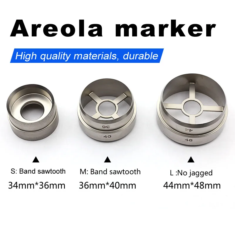 Areola marker pemosisian areola, bor tisu kulit stainless steel alat operasi plastik kosmetik