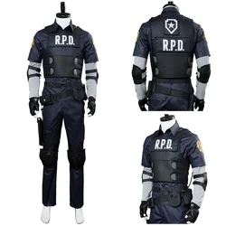 Game Leon Scott Kennedy Cosplay Costume Jacket Pants Full Set Fantasia Clothes Outfit Halloween Carnival Roleplay Disguise Suit