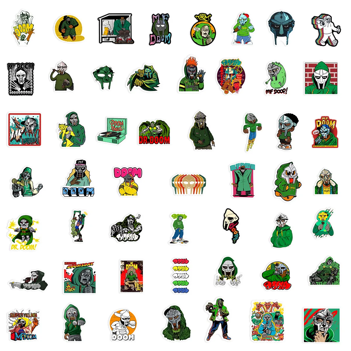 10/50PCS Hot Rapper MF DOOM Sticker Cartoon Cool Personality Graffiti Waterproof Decal Kids Toy Decorative Skateboard Helmet - Image 6