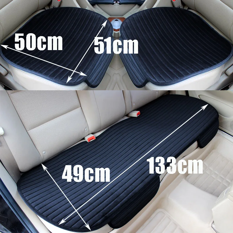 Warm Car Seat Cover for Front Rear or Full Set Flocking Chair Protector Seat Cushion Pad Mat Non Slide Auto Universal 