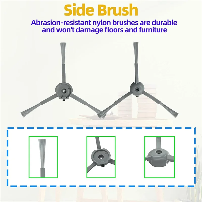 

A02M-2 Set For Honiture V8 Pro Robot Vacuum Cleaner Main Side Brush Hepa Filter Mop Cloth Replacement Accessories Kit