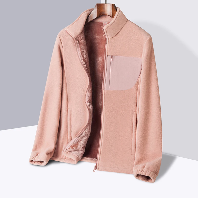 

New Men's Autumn Winter Fleece Stand-up Collar Coat Is Fashionable Versatile and Warm It Is A Comfortable Fleece Coat for Men