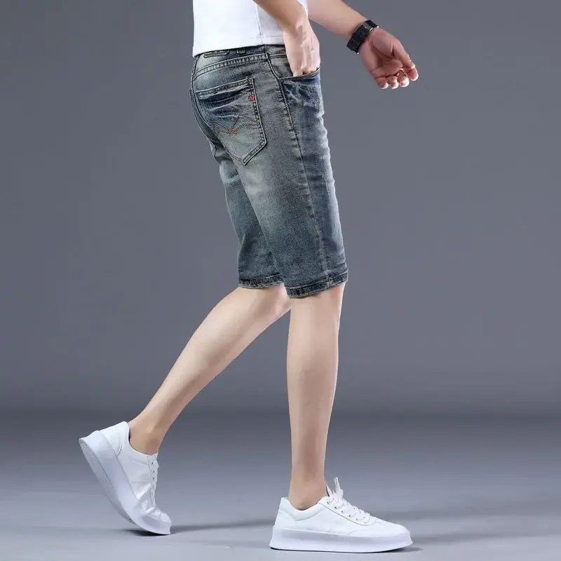 メンズデニムショートパンツ スキニー バミューダ スリム ポケット付き ロング ハーフ ショート ジーンズ パンツ メンズ 夏 人気 レトロ ジョーツ Y2K ファッション XL
