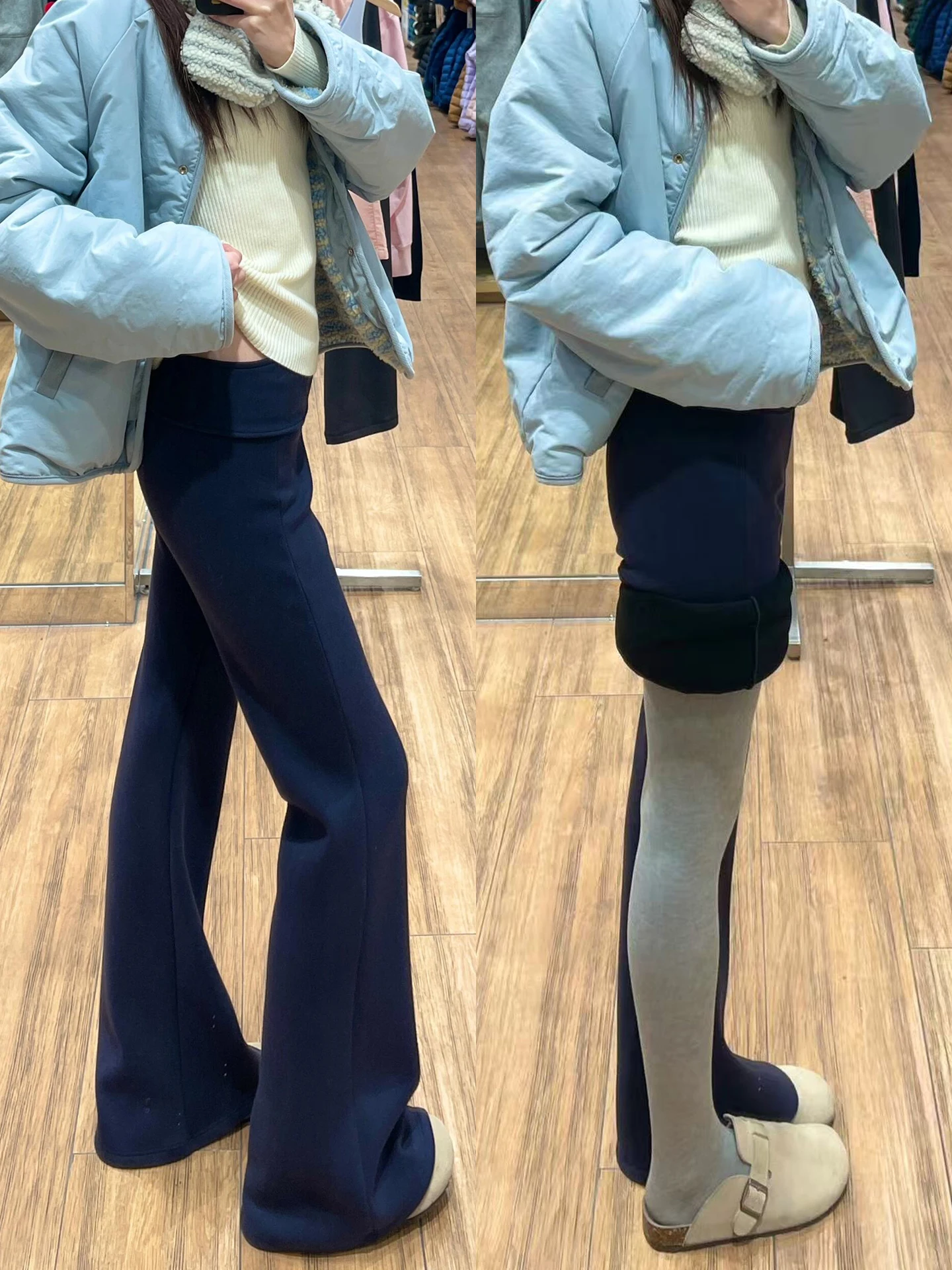 

Женские спортивные брюки с низкой талией, на флисовой подкладке, расклешенные, повседневные, струящиеся, стройнящие, осенне-зимние, модные, в корейском стиле, для работы, однотонные