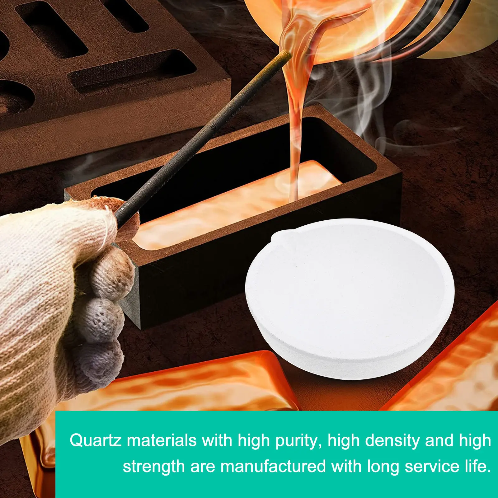 Practical Portable Quartz Crucibles for Metal Melting Wear-Resistance Useful Tool in High-Temperature Furnace Quartz Crucibles
