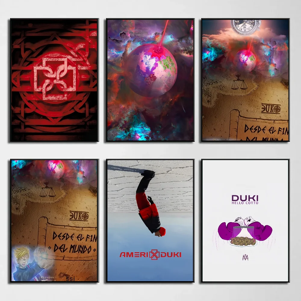 Póster de Duki Singer AMERI, arte autoadhesivo, pegatina de papel impermeable, decoración de pared de habitación, cafetería, Bar