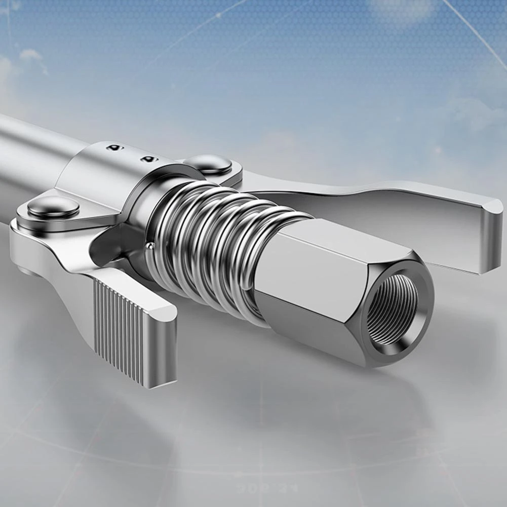 Ferramenta de graxa resistente acoplador, alça dupla, bico injetor de óleo inoxidável, bloqueio rápido, Npti/8, ponta do bocal, 10000 PSI