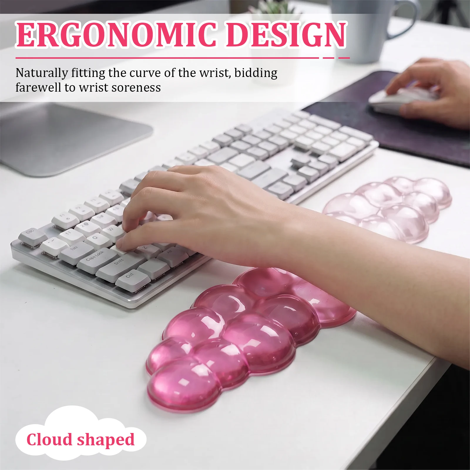 1 ชิ้น แผ่นรองข้อมือรูปทรงเมฆ  - Ergonomic Mouse Wrist Rest Pad บทวิจารณ์และราคา