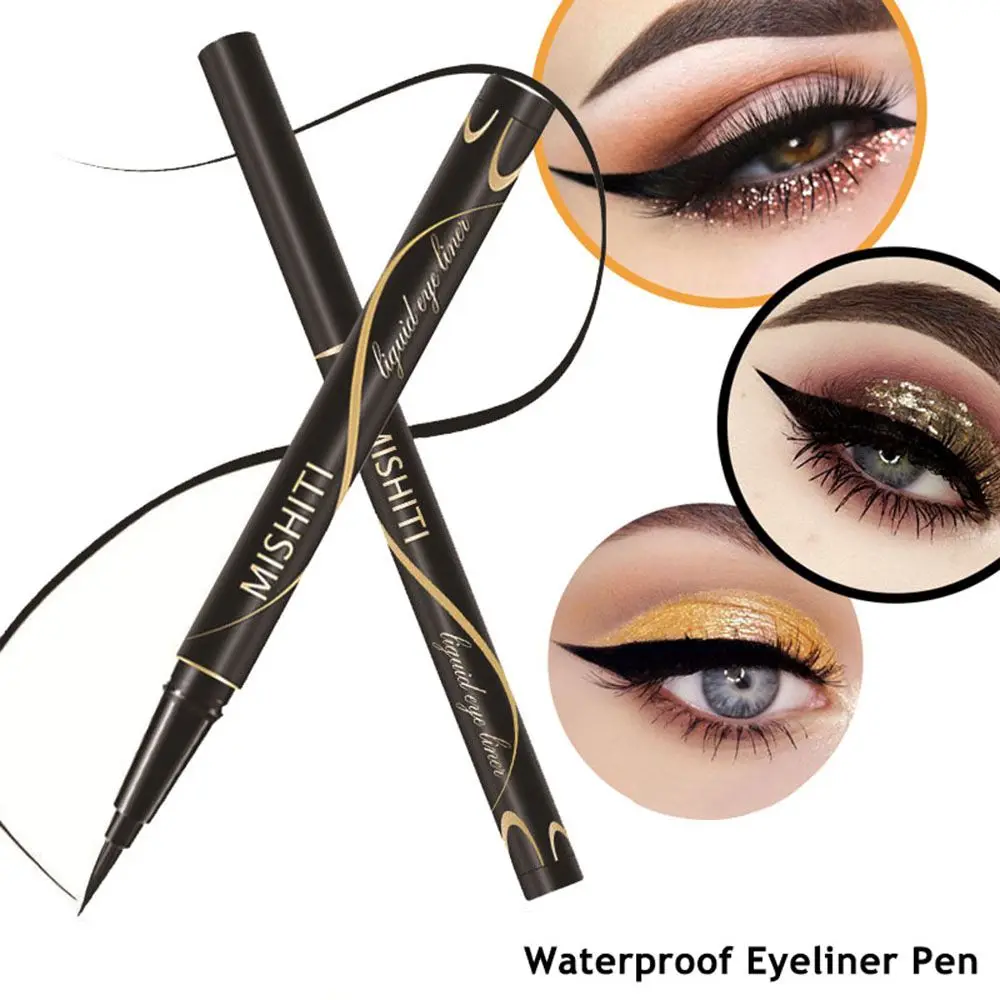 Sneldrogende zwarte cosmetische hulpmiddelen Langdurige oogmake-up Eyeliner Vloeibaar potlood Eyeliner Pen Pigment oogschaduw